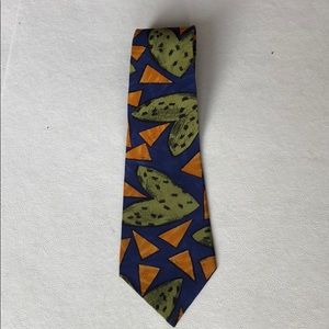 Bill Robinson 💯% Silk Tie w Geometric Shapes